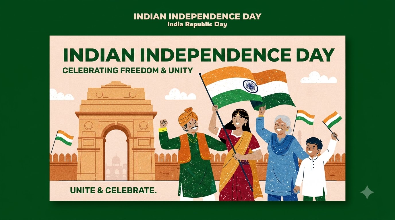 People celebrating Indian Independence Day