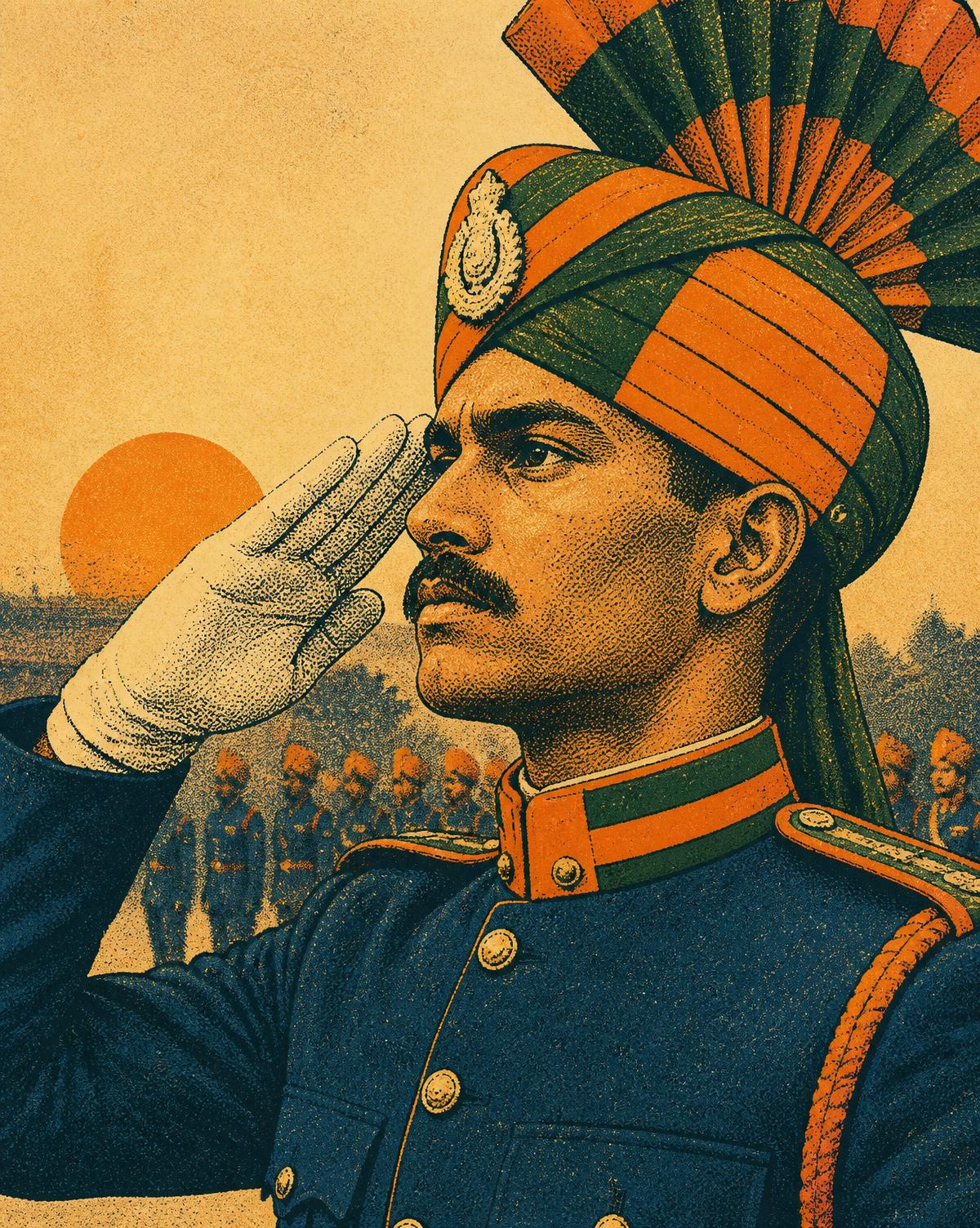 Soldier saluting at the dawn parade
